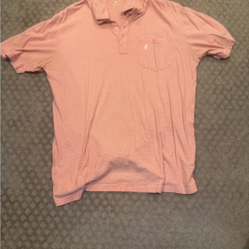 Johnnie O Men's Orange Striped Polo Shirt